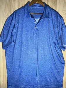 Peter Millar Golf Polo Shirt Game Day AOP Performance Football Men XL Blue - Picture 1 of 7