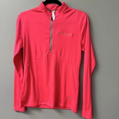 女式粉色 Under Armour Quarter Zip 尺寸 M 球员全新无标签高尔夫 — 第 1/4 张图片