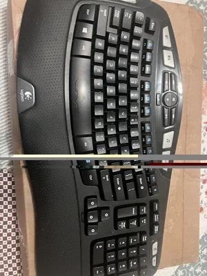 Teclado ergonómico Logitech K350 inalámbrico Comfort Wave SIN dongle piezas no probadas Foto 1 de 4