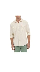 Wrangler Men's Slim Fit (L) Long Sleeve Woven Denim Shirt W/ Sunglasses Cleaner - Picture 1 of 3