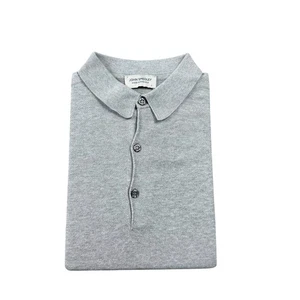Polo John Smedley gris tejido de algodón para hombre talla grande - Imagen 1 de 5