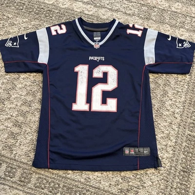 Camiseta Nike On Field Tom Brady New England Patriots NFL #12 juvenil grande 14-16 Foto 1 de 4