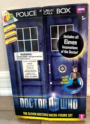 Conjunto de microfiguras BBC Doctor Who Eleven Doctors caixa de chamada pública 11 encarnações - Imagem 1 de 4