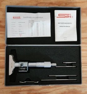 SPI 17-819-4 Mechanical Digit Depth Micrometer 4 '' Range,  W/ Mitutoyo Ga Block - Picture 1 of 4