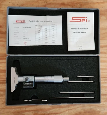 SPI 17-819-4 Mechanical Digit Depth Micrometer 4 '' Range,  W/ Mitutoyo Ga Block - Image 1 of 4