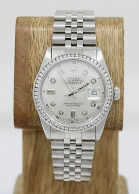 Rolex Datejust 1979 36mm Silver Diamond Dial & Bezel Stainless Watch 16014 - Image 1 of 4