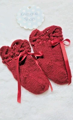 Meias de crochê feitas à mão para bebês - Imagem 1 de 4