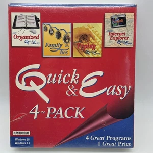 Quick & Easy 4-Pack Family Ties Organized Typing Internet Explorer Vintage 1996 - Picture 1 of 12