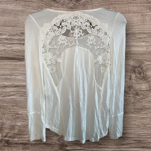 Camicia donna POL avorio manica lunga piccola morbida pizzo spalle schiena romantica nuova con etichetta - Foto 1 di 11