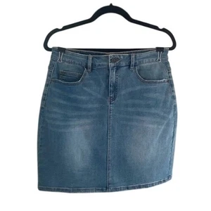 Falda vaquera elástica para mujer informal 5 bolsillos todos los días azul falda vaquera talla 4 - Imagen 1 de 7