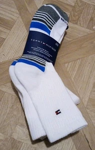 Tommy Hilfiger Cushion High Quarter Socks 6 Pair Men's Size 7-12 White  - Picture 1 of 4