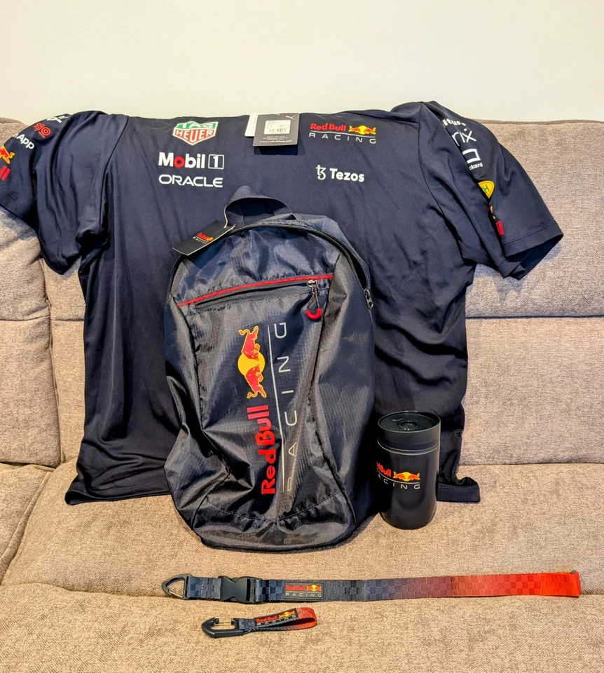 Red Bull Racing Swag - Backpack, Tshirt, Cup, Keychain and Lanyard - Image 1 of 4