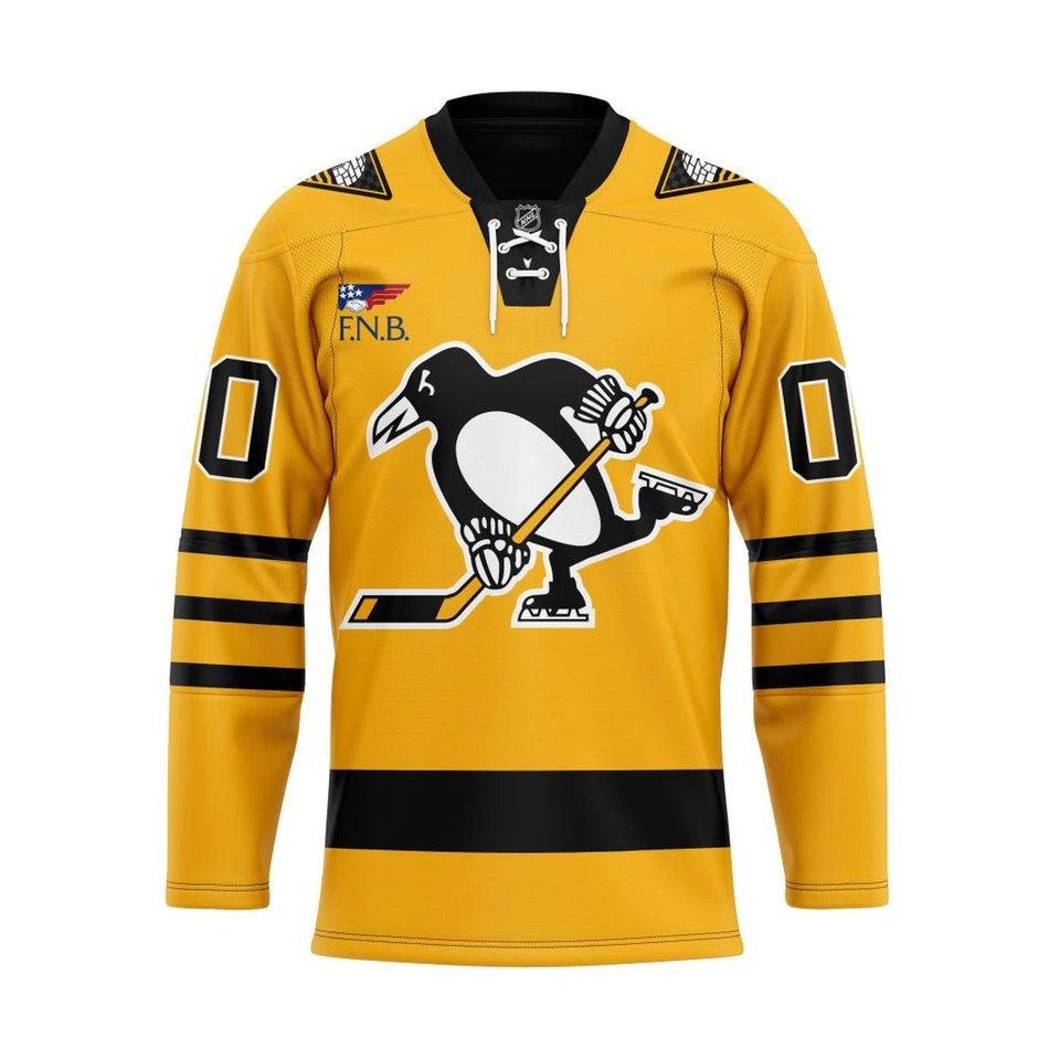 UNBRAND Pittsburgh Penguins Personalized 2025/26 Third Lace Hockey Shirt Fan Gear