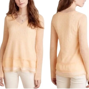 Anthropologie Alessia Alpaka Wollmischung Creamscicle Pullover Neu ohne Etikett Größe S - Bild 1 von 9