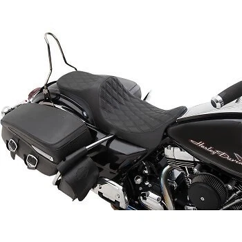 Drag Specialties Seat Predator III 2-Up Double Diamond for Harley Touring 08-21 - Image 1 of 1