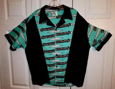 Camisa de boliche rara Xnlt de colección para hombres XL, tema Switch Blade con 2 peines Switch Blade Foto 1 de 4