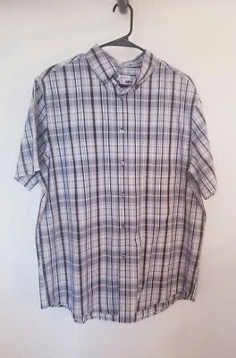 Camisa Merona Cuadros Manga Corta Abotonada Algodón Poliéster Talla Grande  Foto 1 de 4