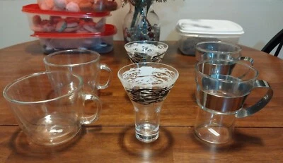 LOT OF 6  BODUM/illy GLASS DRINKWARE /MUGS - Image 1 of 4