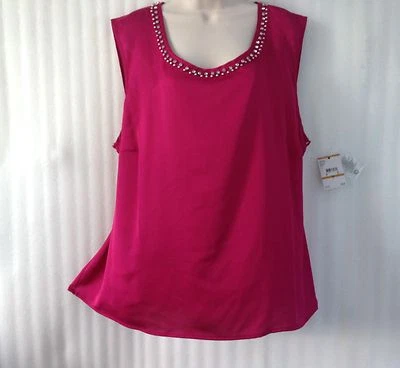 Blusa Nipon Boutique Feminina Plus Tamanho 26/24/3X Túnica Rosa Boho Top Nova Com Etiqueta $79 - Imagem 1 de 4