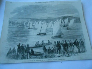 Gravure 1858 - Courses printemps des régates Parisiennes - Bild 1 von 1