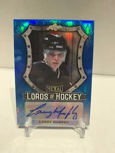 2016-17 Leaf Metal Larry Murphy Lords of Hockey Blue #'d 3/8 Hall of Fame - Picture 1 of 2