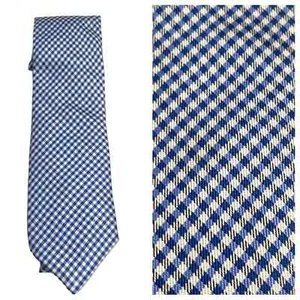 Thomas Pink white/black/blue Plaid Silk Tie - Picture 1 of 5