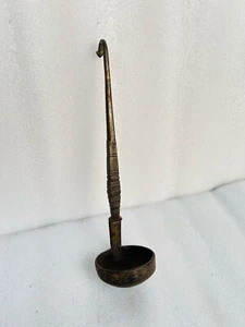 Antique Iron Fine Hand Carved Oil Ghee Spoon Old Iron Kitchen Used Tipri Spoon - Picture 1 of 4