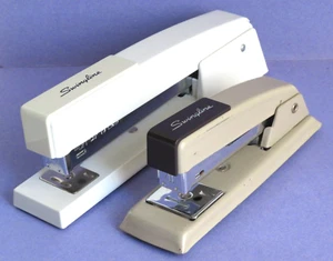 #747 White Swingline Stapler and #711 Light and Dark Brown Swingline Stapler - Picture 1 of 22