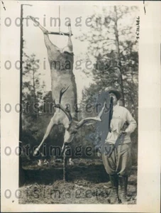 1926 CA Woman Hunter With Kill of Mule Deer Modac County Press Photo - Picture 1 of 2