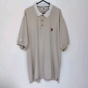 Nike Dri-Fit Mens Vintage Short Sleeved Polo Shirt Tennis / Size 2XL / Beige - Picture 1 of 12