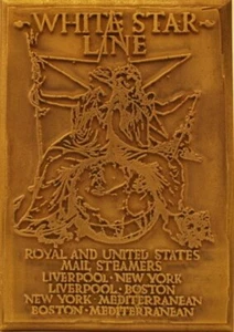 White Star Line Postdampfer Bronze Wandrelief - Bild 1 von 1