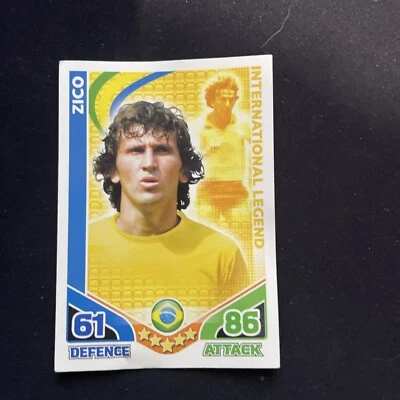 Match Attax World Cup 2010 Football Card - Zico Brazil International Legend - Image 1 of 2