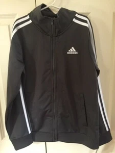 Adidas Iconic Tricot Jacket Boys Gray Size 10 Medium NWT - Picture 1 of 4