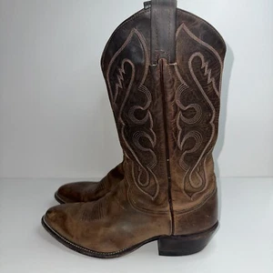 Tony Lama Crazy Horse Gaucho Tan Leather Cowboy Western Womens Boots Size 9D - Picture 1 of 16