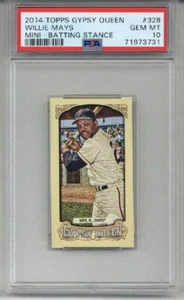 2014 TOPPS GYPSY QUEEN MINI BATTING STANCE #328 WILLIE MAYS GIANTS PSA 10 RARE - Picture 1 of 2