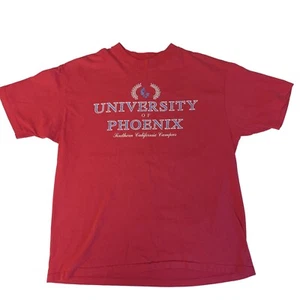 Vtg  80's Hanes Men's HOT PINK University of PHOENIX California Campus T Shirt - Picture 1 of 7