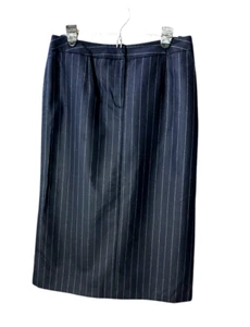Talbots Gray Pinstripe Wool Straight Classic Modern Corpcore Career Skirt Size 8 - Picture 1 of 15