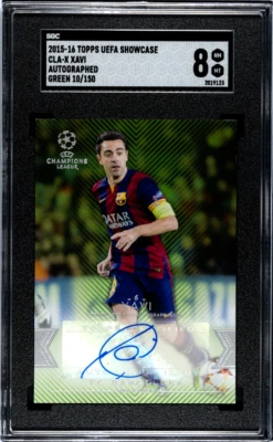 Xavi 2015-16 Topps UEFA Showcase Auto Green Parallel /150 SGC 8 CLA-X - Image 1 of 2