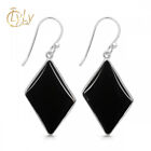 925 Sterling Silver Earing Black Onyx 8X12 mm Fancy Shape Party Jewelry Gifts