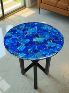 18" Lapis Lazuli Stone Coffee Table Top Housewarming Kitchen Furniture Hotel Dec - Picture 1 of 8