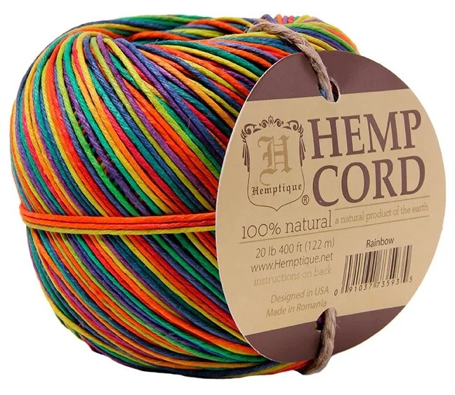 Hemptique Hemp Variegated Cord Ball 20lb 400'-Rainbow - HB20RAIN