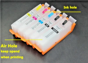 Empty Refillable ARC chip Ink Cartridges set For Canon Pixma iP7250 - IX6850 - Afbeelding 1 van 2
