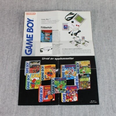 NINTENDO Game Boy Leaflet 1980s NES Promo Poster Double-Side German Vintage 1989 - Bild 1 von 4