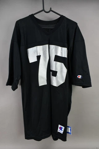Vintage Champion Howie Long Jersey NFL Black Oakland LA Raiders Mens 48 Cover