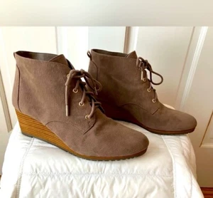 Dr scholls platform wedge sustainable comfort shoe Brown color strap zip size 11 - Picture 1 of 4