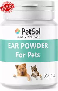 Fast Acting Ear Powder 30G Tub Stops Wax Odour Head Shaking Dogs Gunk Clean - Picture 1 of 12