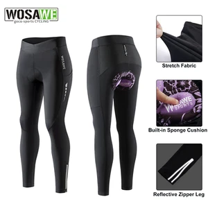 WOSAWE Women's Cycling Long Pants Stretchy Trousers 3D Gel Padded Biking Tights - Picture 1 of 12