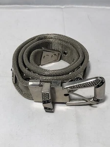 Vintage Metall silberfarben Mesh Gürtel Damen 36 cm lang Größe 28/30 - Bild 1 von 12