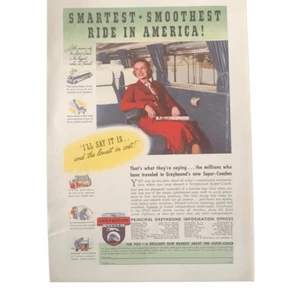 Vintage 1937 Greyhound Smartest Smoothest Ad Advertisement - Picture 1 of 4