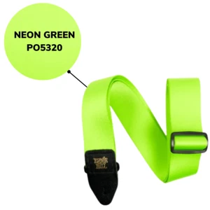 Ernie Ball Premium Guitar Strap / Bass Strap Neon Green W-Leather Ends 5320 - Picture 1 of 6
